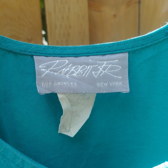 Vintage Turquoise Day Dress Size M - Picture 2 of 6